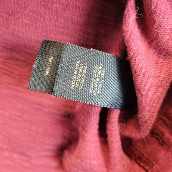 Frye and Co. Mens Burgundy Long Sleeve Thermal Shirt Large Patch Logo Clean - Picture 8 of 10